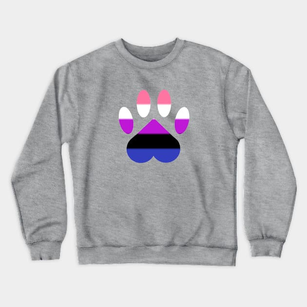 Genderfluid Pride Paw Crewneck Sweatshirt by shaneisadragon